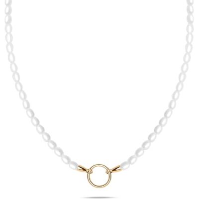 Tamaris Necklace Halskette für Charms aus Edelstahl IP Gold Glasperlenkette verstellbar bis 45 cm wasserfest & hautfreundlich Tamaris Necklace Halskette für Charms aus Edelstahl IP Gold Glasperlenkette verstellbar bis 45 cm wasserfest & hautfreundlich