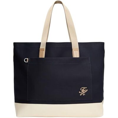 Tommy Hilfiger Herren Tote Bag Tasche Summer Canvas mit Tragegriff, Blau (Space Blue), Einheitsgröße Tommy Hilfiger Herren Tote Bag Tasche Summer Canvas mit Tragegriff, Blau (Space Blue), Einheitsgröße