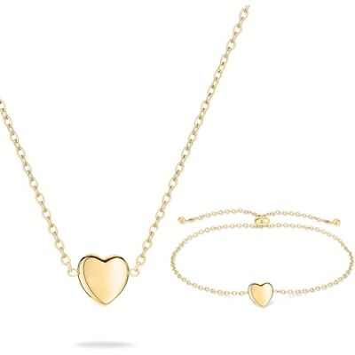 Tamaris Damen Schmuck Set – Stilvolle Kombination aus Kette, Armband & Ohrringen, mehrere Varianten, Gold Herz Tamaris Damen Schmuck Set – Stilvolle Kombination aus Kette, Armband & Ohrringen, mehrere Varianten, Gold Herz
