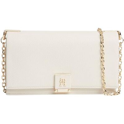 Tommy Hilfiger Damen Crossbody Bag Tasche mit Kette, Elfenbein (Soft Cream), Einheitsgröße Tommy Hilfiger Damen Crossbody Bag Tasche mit Kette, Elfenbein (Soft Cream), Einheitsgröße