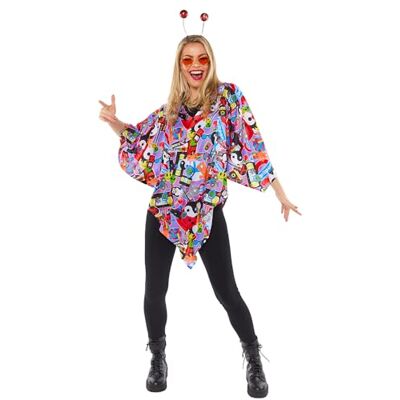 amscan 9918542 Unisex 1990's Retro Poncho Adults Festival Fancy Dress Costume One Size amscan 9918542 Unisex 1990's Retro Poncho Adults Festival Fancy Dress Costume One Size