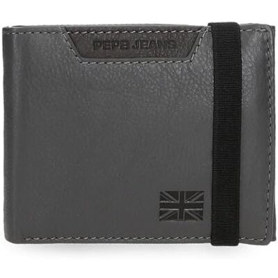 Pepe Jeans Indiana Wallet mit Gummiband Grey 11,5x8,5x1 cm Leder von Joumma Bags Pepe Jeans Indiana Wallet mit Gummiband Grey 11,5x8,5x1 cm Leder von Joumma Bags