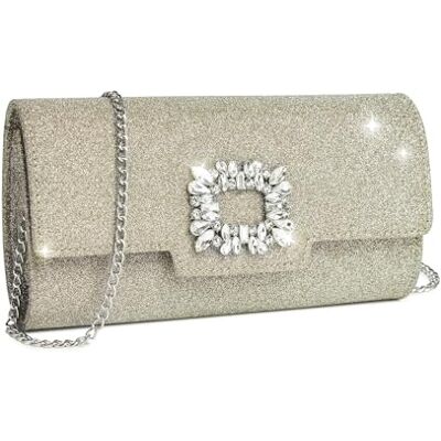 Miss Lulu Clutch Damen Glitzer Abendtasche Elegante Envelope Kettentasche Tasche Crossbody Bag für Hochzeit, Party, Cocktail, Abschlussball Miss Lulu Clutch Damen Glitzer Abendtasche Elegante Envelope Kettentasche Tasche Crossbody Bag für Hochzeit, Party, Cocktail, Abschlussball