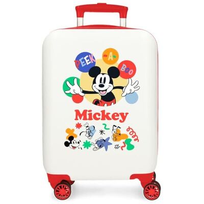Disney Joumma Bags Micky Peek a Boo, Kinderkoffer, aus ABS, Vier multidirektionale Doppelrollen, seitlicher Kombinationsverschluss, innen mit Zwei Fächern., weiß, Koffer Disney Joumma Bags Micky Peek a Boo, Kinderkoffer, aus ABS, Vier multidirektionale Doppelrollen, seitlicher Kombinationsverschluss, innen mit Zwei Fächern., weiß, Koffer