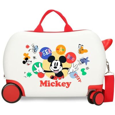 Disney Joumma Bags Mickey Peek a Boo, Koffer für Kinder, aus ABS, Vier doppelte, multidirektionale Räder, Zahlenschloss seitlich, innen mit Zwei Fächern., weiß, Kinderkoffer Disney Joumma Bags Mickey Peek a Boo, Koffer für Kinder, aus ABS, Vier doppelte, multidirektionale Räder, Zahlenschloss seitlich, innen mit Zwei Fächern., weiß, Kinderkoffer