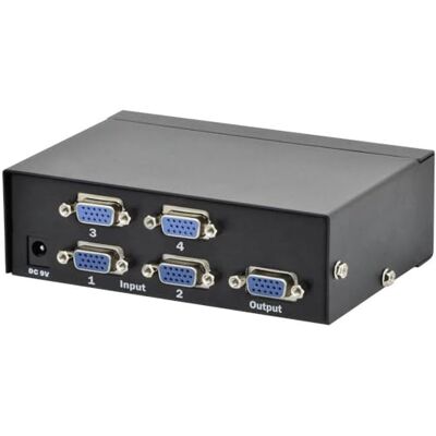 Digitus Professional VGA Video Switch / Umschalter, 4 Eingänge 1 Ausgang, 250MHz, bis 1920x1080 Pixel, inkl. Netzteil Digitus Professional VGA Video Switch / Umschalter, 4 Eingänge 1 Ausgang, 250MHz, bis 1920x1080 Pixel, inkl. Netzteil
