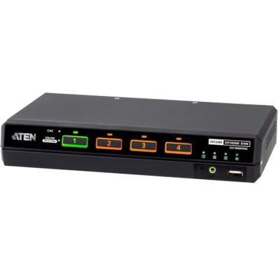 Aten CS1184DPH4C 4-Port USB 5K DP/HDMI, Single Display Universal Secure KVM Switch mit Cardreader Aten CS1184DPH4C 4-Port USB 5K DP/HDMI, Single Display Universal Secure KVM Switch mit Cardreader