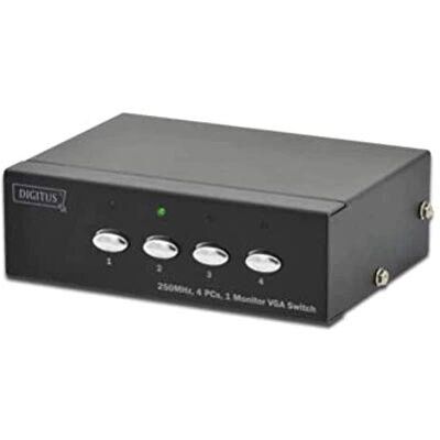 Digitus Professional VGA Video Switch / Umschalter, 4 Eingänge 1 Ausgang, 250MHz, bis 1920x1080 Pixel, inkl. Netzteil Digitus Professional VGA Video Switch / Umschalter, 4 Eingänge 1 Ausgang, 250MHz, bis 1920x1080 Pixel, inkl. Netzteil