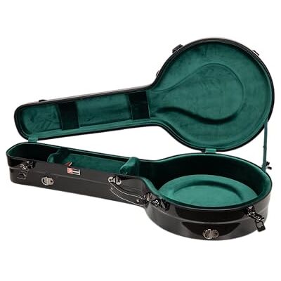 Crossrock Fiberglas-Etui für 4-saitiges Tenor-Banjo, schwarz glänzende Oberfläche, TSA-Schloss, Rucksackgurte, Hygrometer, interne Aufbewahrung, Resonator-Stil, Schwarz (CRF2023TBJBK) Crossrock Fiberglas-Etui für 4-saitiges Tenor-Banjo, schwarz glänzende Oberfläche, TSA-Schloss, Rucksackgurte, Hygrometer, interne Aufbewahrung, Resonator-Stil, Schwarz (CRF2023TBJBK)