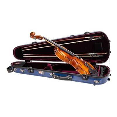 Crossrock Violinenkoffer aus Fiberglas für 4/4-Größe, TSA-Schloss, Rucksackgurte, Samtdecke, integrierte Aufbewahrung Crossrock Violinenkoffer aus Fiberglas für 4/4-Größe, TSA-Schloss, Rucksackgurte, Samtdecke, integrierte Aufbewahrung