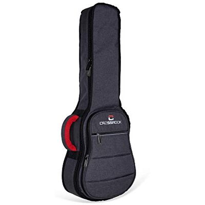 Crossrock Gigbag für Bariton-Ukulele, 10 mm starre Schaumstoffpolsterung, wasserabweisend, dunkelgrau, kratzfestes Innenfutter, große Zubehörtasche, passend für die meisten 76,2 cm und 78,7 cm Crossrock Gigbag für Bariton-Ukulele, 10 mm starre Schaumstoffpolsterung, wasserabweisend, dunkelgrau, kratzfestes Innenfutter, große Zubehörtasche, passend für die meisten 76,2 cm und 78,7 cm