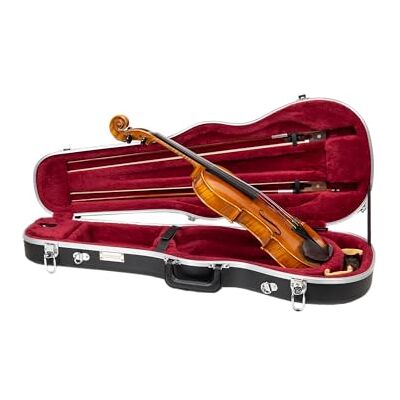 Crossrock Geigenkoffer in Violinenform für 4/4-Violine in voller Größe Innenfach für Zubehör, 2 Bogenhalter, Sicherheitsschloss, abnehmbare Schultergurte Schwarz (CRA880VFBK) Crossrock Geigenkoffer in Violinenform für 4/4-Violine in voller Größe Innenfach für Zubehör, 2 Bogenhalter, Sicherheitsschloss, abnehmbare Schultergurte Schwarz (CRA880VFBK)