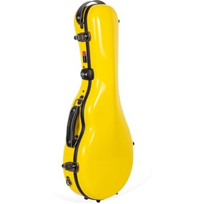Crossrock Fiberglass F-Stil Mandoline Case, mit Accessoirefach, Rückenriemen, TSA-Schloss – Gelb (CRF2020MFYL) Crossrock Fiberglass F-Stil Mandoline Case, mit Accessoirefach, Rückenriemen, TSA-Schloss – Gelb (CRF2020MFYL)