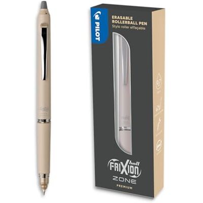 PILOT FriXion Ball Zone Beige in Geschenkbox radierbarer Premium Tintenroller mit thermosensitiver Tinte nachfüllbar und mit gummierter Griffzone Schreibfarbe Schwarz Minenspitze in Medium PILOT FriXion Ball Zone Beige in Geschenkbox radierbarer Premium Tintenroller mit thermosensitiver Tinte nachfüllbar und mit gummierter Griffzone Schreibfarbe Schwarz Minenspitze in Medium