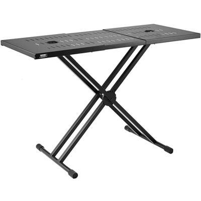 VEVOR DJ-Tischständer, (32"-43") x 18" tragbarer DJ-Laptop- und Controller-Ständer, leichter DJ-Schreibtisch, DJ-Pult, höhenverstellbarer DJ-Ständer, faltbarer Double-X-Keyboardständer und Tischplatte VEVOR DJ-Tischständer, (32"-43") x 18" tragbarer DJ-Laptop- und Controller-Ständer, leichter DJ-Schreibtisch, DJ-Pult, höhenverstellbarer DJ-Ständer, faltbarer Double-X-Keyboardständer und Tischplatte