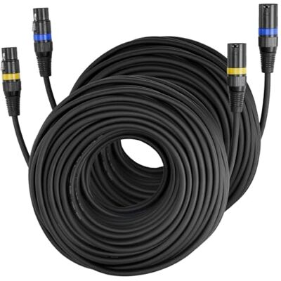 VEVOR XLR-Kabel 30,48 m, 2er-Pack, symmetrische DMX-Mikrofonkabel (Stecker auf Buchse), vergoldete 3-polige XLR-Mikrofon-Lautsprecherkabel, für Bühnenbeleuchtung, Mikrofone, Verstärker, Mischpulte VEVOR XLR-Kabel 30,48 m, 2er-Pack, symmetrische DMX-Mikrofonkabel (Stecker auf Buchse), vergoldete 3-polige XLR-Mikrofon-Lautsprecherkabel, für Bühnenbeleuchtung, Mikrofone, Verstärker, Mischpulte