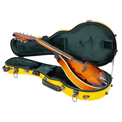 Crossrock Mandolinenkoffer aus Fiberglas – konturiert für A- und F-Stil (universelle Passform) Gelb Glanz, Waldgrüner Samt, TSA-Schloss, Rucksackgurte, Zubehörfach – Sleek Pro Travel Case Crossrock Mandolinenkoffer aus Fiberglas – konturiert für A- und F-Stil (universelle Passform) Gelb Glanz, Waldgrüner Samt, TSA-Schloss, Rucksackgurte, Zubehörfach – Sleek Pro Travel Case 
