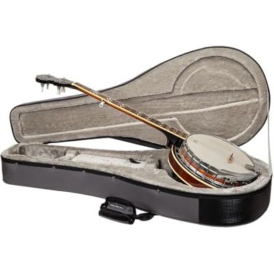Crossrock 5-saitiger Banjo-Schaumstoffkoffer Leichte graue Gigbag für Resonator-Banjos mit Plüsch-Innenraum und Stautaschen (CRP300BJDG) Crossrock 5-saitiger Banjo-Schaumstoffkoffer Leichte graue Gigbag für Resonator-Banjos mit Plüsch-Innenraum und Stautaschen (CRP300BJDG)