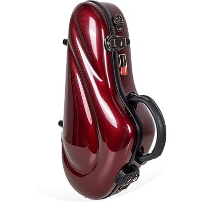 Crossrock Gebogener Sopransaxophonkoffer, 100% Fiberglas, Hartschale mit Rucksackgurten, TSA-Schloss, Rot (CRF1020CSRD) Crossrock Gebogener Sopransaxophonkoffer, 100% Fiberglas, Hartschale mit Rucksackgurten, TSA-Schloss, Rot (CRF1020CSRD)