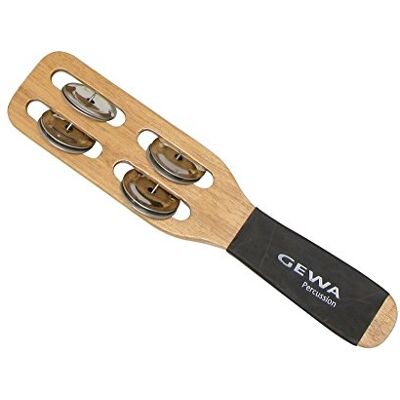 GEWA Jingle Stick Siam Oak Holzrahmen schwarz Verchromte Stahlschellen Gummigriff GEWA Jingle Stick Siam Oak Holzrahmen schwarz Verchromte Stahlschellen Gummigriff
