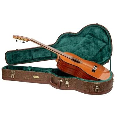 Crossrock Designer Serie Universeller Holzkoffer für 4/4 Klassikgitarren Sicherheitsschloss, Metallfüße, Ablageplatz Blütenbraun (CRW530CBQ) Crossrock Designer Serie Universeller Holzkoffer für 4/4 Klassikgitarren Sicherheitsschloss, Metallfüße, Ablageplatz Blütenbraun (CRW530CBQ)