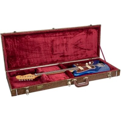 Crossrock Designer Serie Holzkoffer für Jazzmaster/Jaguar Stil Elektrogitarren Sicherheitsschloss, Metallfüße, Lagerraum Blühend Braun (CRW530JMBQ) Crossrock Designer Serie Holzkoffer für Jazzmaster/Jaguar Stil Elektrogitarren Sicherheitsschloss, Metallfüße, Lagerraum Blühend Braun (CRW530JMBQ)