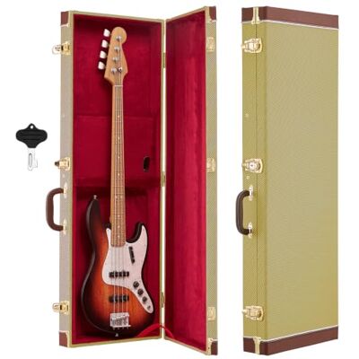 VEVOR E-Gitarrenkoffer für 39-Zoll-ST/Tele-Gitarren 105 cm Harschalenkoffer, Gitarrenkoffer aus Holz mit Schloss, Polsterung, Zubehörfach und Schlüssel, Rechteckiger Hartschalen-Formkoffer VEVOR E-Gitarrenkoffer für 39-Zoll-ST/Tele-Gitarren 105 cm Harschalenkoffer, Gitarrenkoffer aus Holz mit Schloss, Polsterung, Zubehörfach und Schlüssel, Rechteckiger Hartschalen-Formkoffer