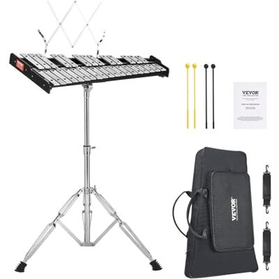 VEVOR Glockenspiel-Xylophon-Set mit 32 Tönen, professionelles Schlaginstrumenten-Set mit Schlägeln, Trommelstöcken, Notenständer, verstellbarem Ständer und Tragetasche für Schüler und Erwachsene VEVOR Glockenspiel-Xylophon-Set mit 32 Tönen, professionelles Schlaginstrumenten-Set mit Schlägeln, Trommelstöcken, Notenständer, verstellbarem Ständer und Tragetasche für Schüler und Erwachsene