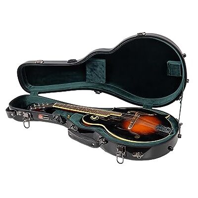 Crossrock Mandolinenkoffer aus Fiberglas konturiert für F-Style (passend für Gibson F5) Schwarz Glanz, Waldgrüner Samt, TSA-Schloss, Zubehörfach, Rucksackgurte Sleek Pro Travel Case Crossrock Mandolinenkoffer aus Fiberglas konturiert für F-Style (passend für Gibson F5) Schwarz Glanz, Waldgrüner Samt, TSA-Schloss, Zubehörfach, Rucksackgurte Sleek Pro Travel Case