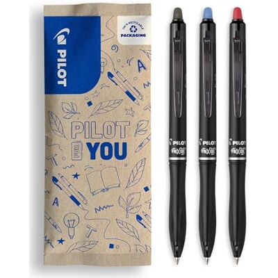 PILOT 3er-Set FriXion Ball Plus Ergonomische Radierbare Stifte Einziehbar und Nachfüllbar Hoher Schreibkomfort Aus Recyceltem Kunststoff Schwarz, Blau, Rot Mittlere Spitze PILOT 3er-Set FriXion Ball Plus Ergonomische Radierbare Stifte Einziehbar und Nachfüllbar Hoher Schreibkomfort Aus Recyceltem Kunststoff Schwarz, Blau, Rot Mittlere Spitze