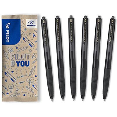 PILOT 6er-Set Super Grip G Kugelschreiber Nachfüllbarer und einziehbarer Kugelschreiber mit ultraweicher Tinte Flüssiges und komfortables Schreiben 6 Schwarz Mittlere Spitze PILOT 6er-Set Super Grip G Kugelschreiber Nachfüllbarer und einziehbarer Kugelschreiber mit ultraweicher Tinte Flüssiges und komfortables Schreiben 6 Schwarz Mittlere Spitze
