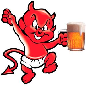 Avisa Aufkleber Devil with Beer 10,5x10,5cm Avisa Aufkleber Devil with Beer 10,5x10,5cm