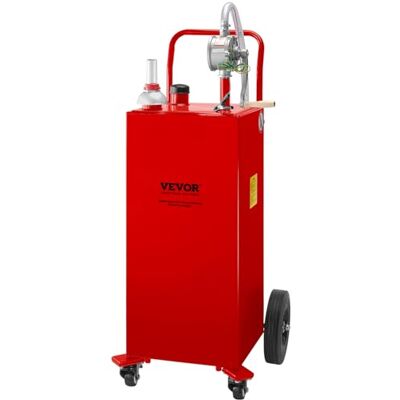 VEVOR Kraftstofftrolley, 35 Gallonen, Gaskraftstofftankbehälter, 106 x 53 x 53 cm mit manueller Transferpumpe, Benzin-Diesel-Kraftstoffbehälter für Autos, Rasenmäher, Geländefahrzeuge, Booter, Rot VEVOR Kraftstofftrolley, 35 Gallonen, Gaskraftstofftankbehälter, 106 x 53 x 53 cm mit manueller Transferpumpe, Benzin-Diesel-Kraftstoffbehälter für Autos, Rasenmäher, Geländefahrzeuge, Booter, Rot