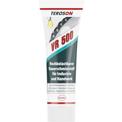 Teroson VR 500 Montagepaste, Schmierfett für Bremsen, 1x75ml Synthetisch, verhindert Quietschen von Trommel- und Scheibenbremsen, auswaschbeständig, OEM-spezifiziert Teroson VR 500 Montagepaste, Schmierfett für Bremsen, 1x75ml Synthetisch, verhindert Quietschen von Trommel- und Scheibenbremsen, auswaschbeständig, OEM-spezifiziert