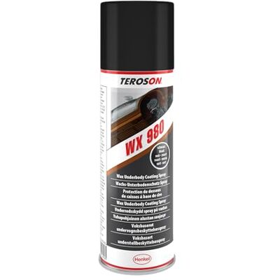Teroson WX 980 Unterbodenschutz Wachs, bitumenfrei, Schwarz, 1x500ml Schnell trocknend, mit Polymer- und Korrosionsschutzzusätzen, für Fahrzeugunterböden, sehr gute Haftung Teroson WX 980 Unterbodenschutz Wachs, bitumenfrei, Schwarz, 1x500ml Schnell trocknend, mit Polymer- und Korrosionsschutzzusätzen, für Fahrzeugunterböden, sehr gute Haftung