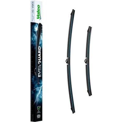 Valeo Everguard 2 Scheibenwischer VSK15 Vorne 600 mm / 450 mm Set mit 2 Silikon-Flachbalkenwischern, 566031 Valeo Everguard 2 Scheibenwischer VSK15 Vorne 600 mm / 450 mm Set mit 2 Silikon-Flachbalkenwischern, 566031