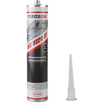 Teroson MS 9320 SF Karosseriedichtmasse, sprühbar, Schwarz, 1x300ml Auf Basis von MS-Polymer, wasserdicht für Motorraum und Kofferraum, sprüh- und streichbar, überlackierbar Teroson MS 9320 SF Karosseriedichtmasse, sprühbar, Schwarz, 1x300ml Auf Basis von MS-Polymer, wasserdicht für Motorraum und Kofferraum, sprüh- und streichbar, überlackierbar