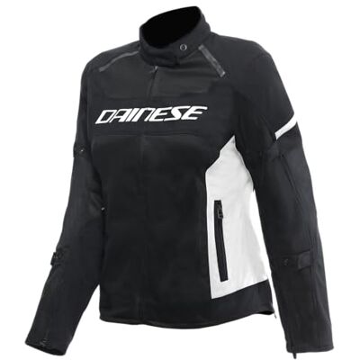 Dainese Air Frame 3 Tex Jacket Wmn, Sommermotorradjacke aus Stoff, mit winddichtem Futter, für Damen, Schwarz/Weiß, 40 Dainese Air Frame 3 Tex Jacket Wmn, Sommermotorradjacke aus Stoff, mit winddichtem Futter, für Damen, Schwarz/Weiß, 40