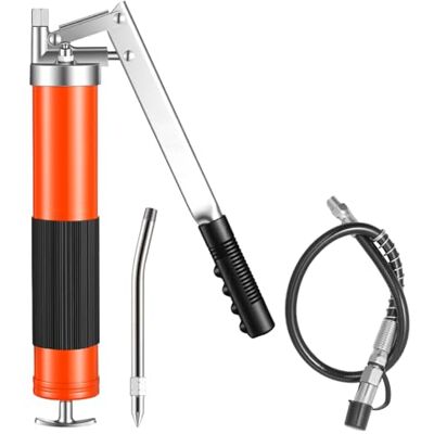 VEVOR Fettpresse, 689 bar, Pistolengriff-Schmierpressen-Set mit 0,4 L Fassungsvermögen, Handfettpresse inkl. 45,7 cm Flexschlauch, 1 Verlängerungsrohr & 1 scharfer Düse für Kfz & Schifffahrt VEVOR Fettpresse, 689 bar, Pistolengriff-Schmierpressen-Set mit 0,4 L Fassungsvermögen, Handfettpresse inkl. 45,7 cm Flexschlauch, 1 Verlängerungsrohr & 1 scharfer Düse für Kfz & Schifffahrt