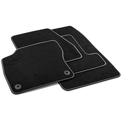 MTM MDM PRO-1066 Fußmatten für Ford Focus III 03.2011>2018, Passgenau Velours Kunstlederkanten und doppelten Steppnaht Chromnähte MTM MDM PRO-1066 Fußmatten für Ford Focus III 03.2011>2018, Passgenau Velours Kunstlederkanten und doppelten Steppnaht Chromnähte