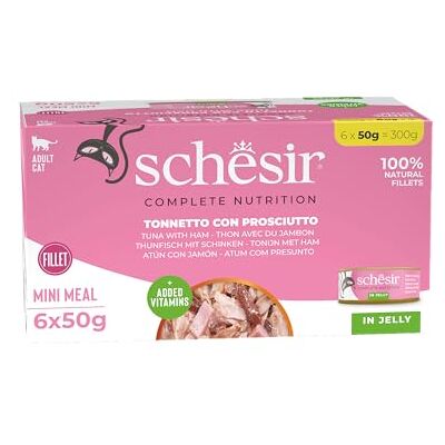 Schesir Teljes Értékű Macskaeledel Tonhal és Sonka 6x50G Schesir Teljes Értékű Macskaeledel Tonhal és Sonka 6x50G
