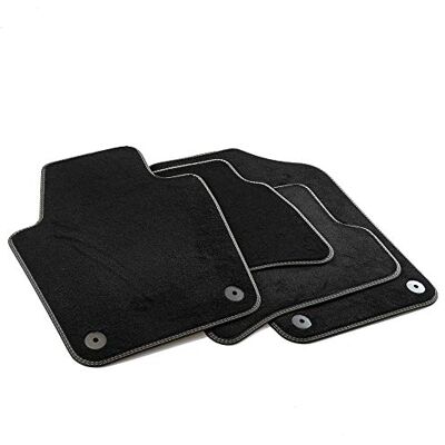 MTM MDM PRO-3748 Fußmatten für Volkswagen Polo V (6R) 05.2009>09.2017 / Seat Ibiza 2008>05.2017 / Skoda Fabia III 2014>, Passgenau Velours Kunstlederkanten und doppelten Steppnaht Chromnähte MTM MDM PRO-3748 Fußmatten für Volkswagen Polo V (6R) 05.2009>09.2017 / Seat Ibiza 2008>05.2017 / Skoda Fabia III 2014>, Passgenau Velours Kunstlederkanten und doppelten Steppnaht Chromnähte