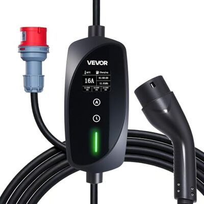 VEVOR Mobile Wallbox, 11 kW 16 A, Typ 2 Ladestation, Tragbares 3-Phasen-Ladegerät mit 8 m Ladekabel, CEE16-Stecker, LCD-Bildschirm, IP66-Steuereinheit, Stromversorgung für Elektrofahrzeuge VEVOR Mobile Wallbox, 11 kW 16 A, Typ 2 Ladestation, Tragbares 3-Phasen-Ladegerät mit 8 m Ladekabel, CEE16-Stecker, LCD-Bildschirm, IP66-Steuereinheit, Stromversorgung für Elektrofahrzeuge