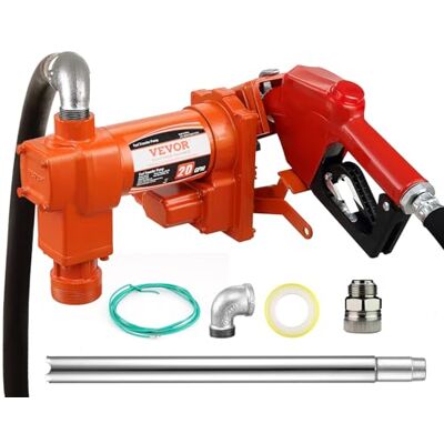 VEVOR Dieselpumpe, 12 V DC, 75,7 L/min, 1/4 PS Kraftstoffpumpe mit automatischer Düse, Auslassschlauch und Saugrohr für Benzin, Diesel, Kerosin, Ethanol- und Methanolmischungen und Biodiesel VEVOR Dieselpumpe, 12 V DC, 75,7 L/min, 1/4 PS Kraftstoffpumpe mit automatischer Düse, Auslassschlauch und Saugrohr für Benzin, Diesel, Kerosin, Ethanol- und Methanolmischungen und Biodiesel