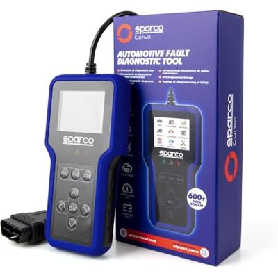 Sparco OBD2-Diagnosegerät für Fahrzeuge, Scanner, Fehlercode-Lesegerät für Motor und Getriebe mit Batterietest und I/M-Emissionsbereitschaft, mehrsprachig, für Benzinfahrzeuge Sparco OBD2-Diagnosegerät für Fahrzeuge, Scanner, Fehlercode-Lesegerät für Motor und Getriebe mit Batterietest und I/M-Emissionsbereitschaft, mehrsprachig, für Benzinfahrzeuge