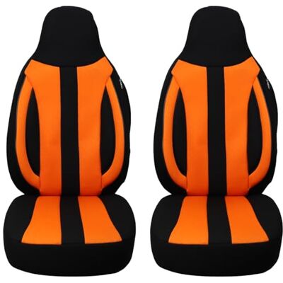 BREMER SITZBEZÜGE Maß Piloten Auto Schonbezüge kompatibel mit Smart fortwo 450 Fahrer & Beifahrer ab 1998-2007 / Auto Sitzbezüge Schonbezug Set Autositzbezüge 2er Pack in Schwarz/Orange BREMER SITZBEZÜGE Maß Piloten Auto Schonbezüge kompatibel mit Smart fortwo 450 Fahrer & Beifahrer ab 1998-2007 / Auto Sitzbezüge Schonbezug Set Autositzbezüge 2er Pack in Schwarz/Orange