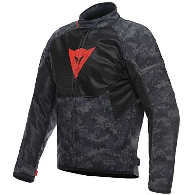 Dainese Ignite Air Tex Jacket, Motorrad Sommerjacke, Mesh Gewebe, Herren Motorradjacke, Weiche Protektoren, Grau Camo/Schwarz/Fluo Rot, 60 Dainese Ignite Air Tex Jacket, Motorrad Sommerjacke, Mesh Gewebe, Herren Motorradjacke, Weiche Protektoren, Grau Camo/Schwarz/Fluo Rot, 60