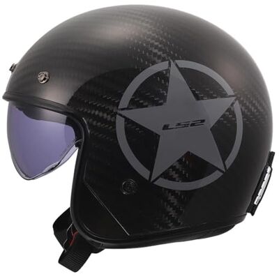LS2 , Jet Motorradhelm BOB II CARBON STAR Grey, S LS2 , Jet Motorradhelm BOB II CARBON STAR Grey, S