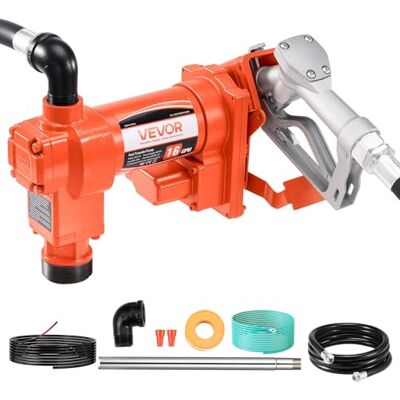 VEVOR Dieselpumpe, 12 V DC, 60,5 L/min, 1/4 PS, Kraftstoffpumpe mit manueller Düse, Auslass- & Saugschlauch, für Benzin, Kerosin, Ethanol-Mischungen, Methanol, Biodiesel VEVOR Dieselpumpe, 12 V DC, 60,5 L/min, 1/4 PS, Kraftstoffpumpe mit manueller Düse, Auslass- & Saugschlauch, für Benzin, Kerosin, Ethanol-Mischungen, Methanol, Biodiesel
