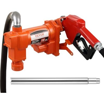 VEVOR Dieselpumpe, 12 V DC, 60,5 L/min, 1/4 PS Kraftstoffpumpe, Benzin-Absaugpumpe mit Düse, Auslassschlauch & Saugrohr für Benzin, Diesel, Kerosin, Ethanol- und Methanolmischungen und Biodiesel VEVOR Dieselpumpe, 12 V DC, 60,5 L/min, 1/4 PS Kraftstoffpumpe, Benzin-Absaugpumpe mit Düse, Auslassschlauch & Saugrohr für Benzin, Diesel, Kerosin, Ethanol- und Methanolmischungen und Biodiesel